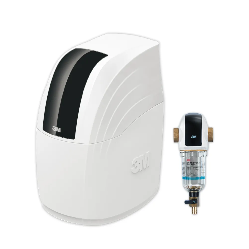 3M SFT-100 全戶式軟水系統+3M BFS3-40BK 全戶式前置淨水系統-曜石黑