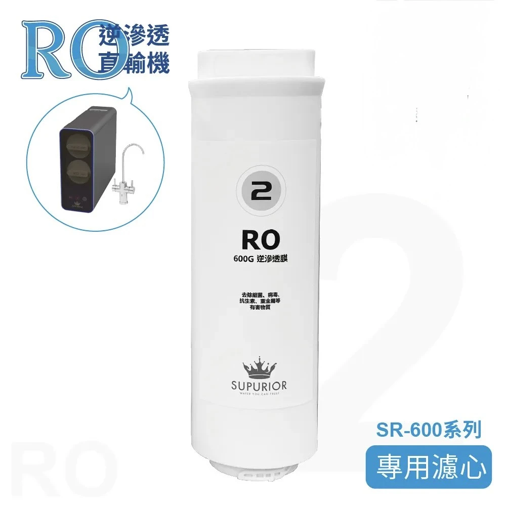 【SUPURIOR 速沛優】SR-600系列RO膜 第二道專用濾芯