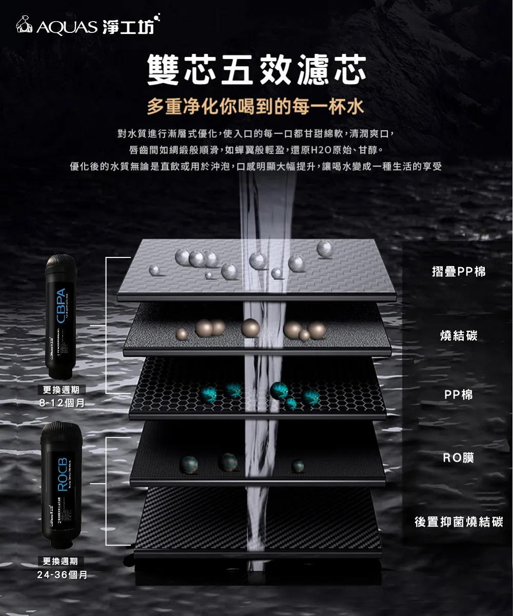 【AQUAS 淨工坊】ROUV-ROCB 600GRO濾芯
