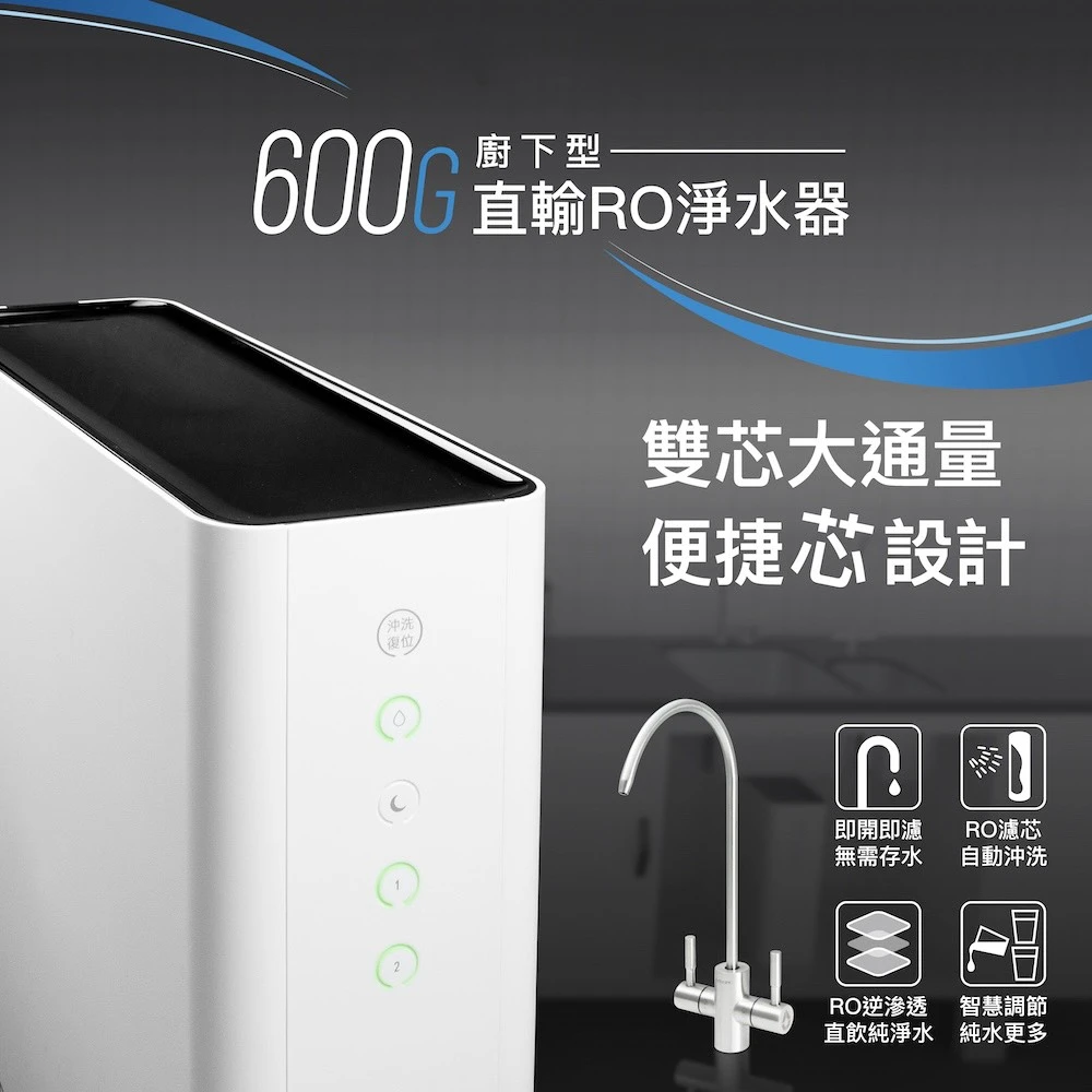 【HAOHSING 豪星】600G廚下型直輸RO淨水器