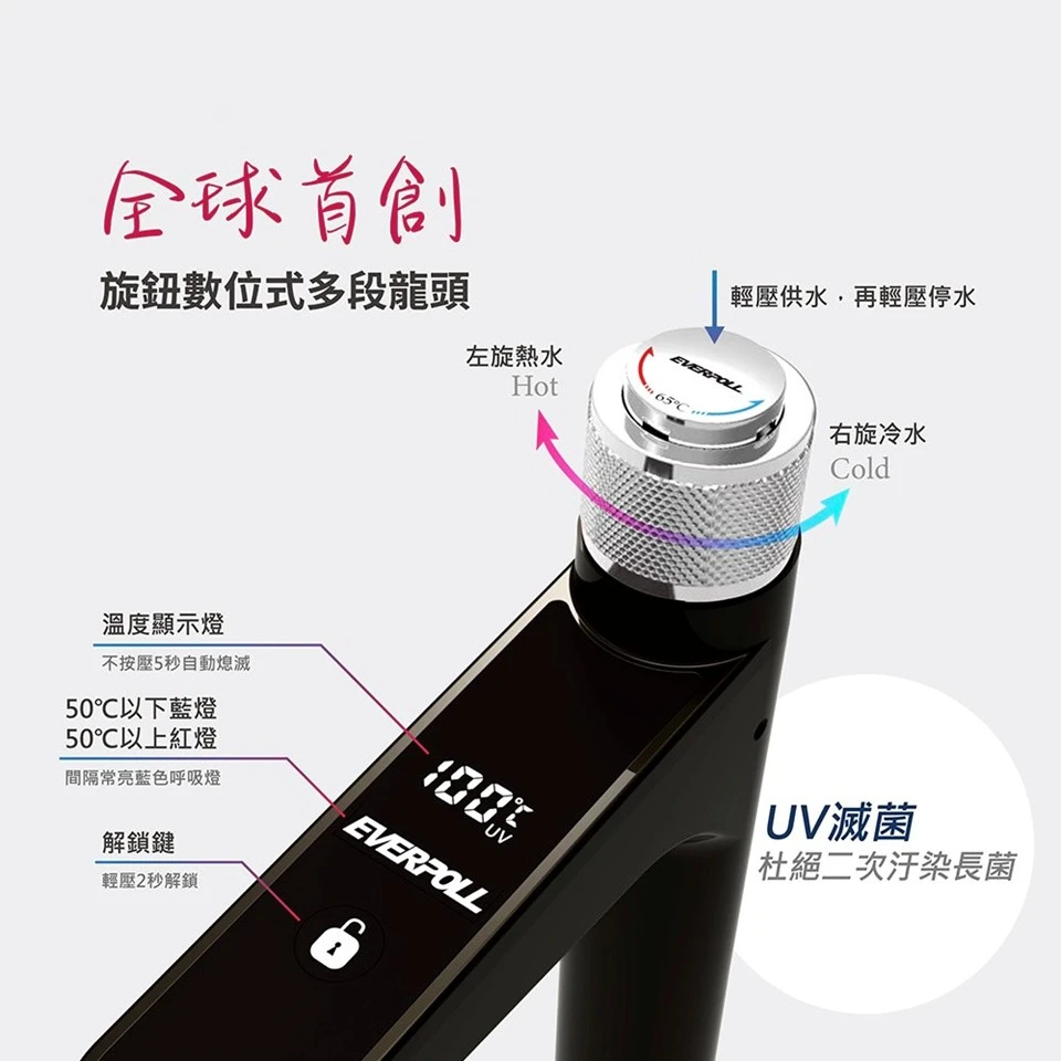 【EVERPOLL 愛科】廚下型調溫無壓飲水機