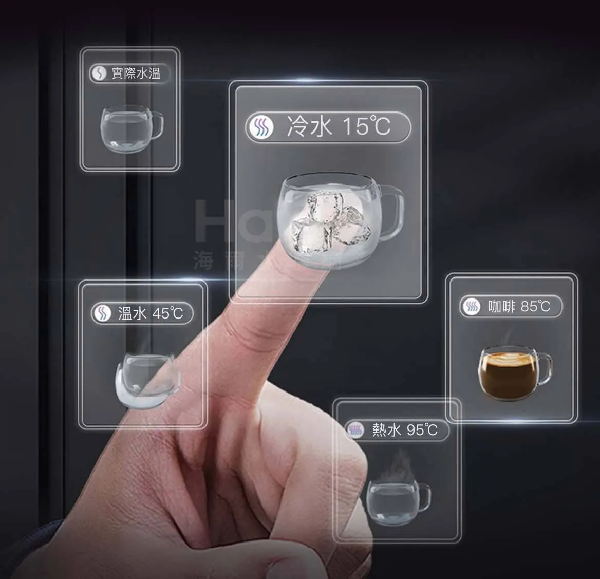 海爾 壁掛UV瞬熱飲水機(黑)+RO800G鮮活淨水器