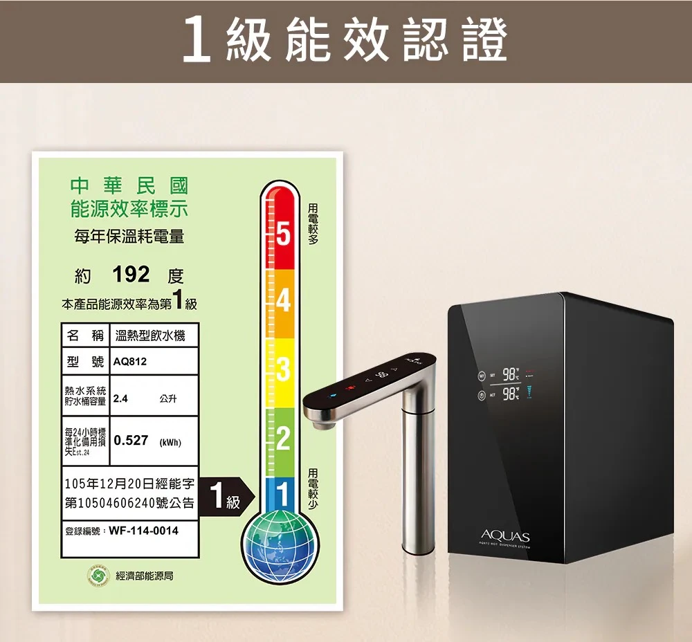 【AQUAS 淨工坊】廚下觸控雙溫飲水機