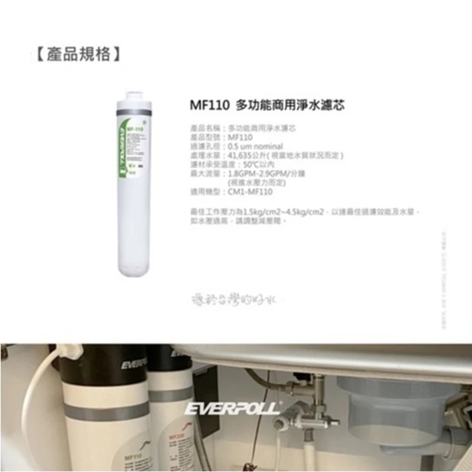 【EVERPOLL 愛科】多功能商用淨水濾芯