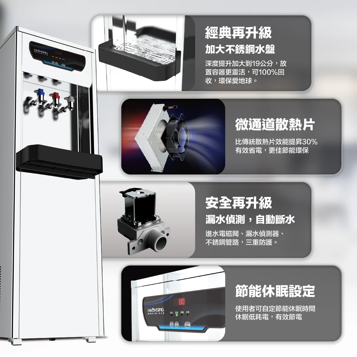 【HAOHSING 豪星】HS-3888 商用龍頭雙溫飲水機