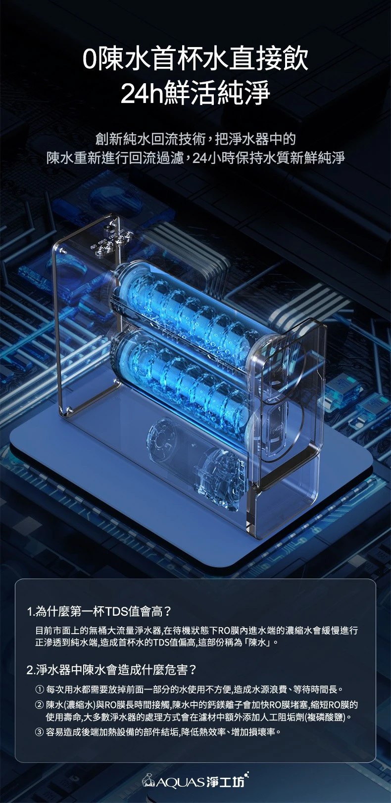 【AQUAS 淨工坊】RO雙效節能純淨水機
