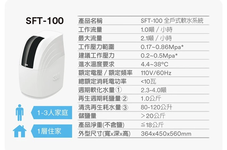 【3M】SFT-100 全戶式軟水系統