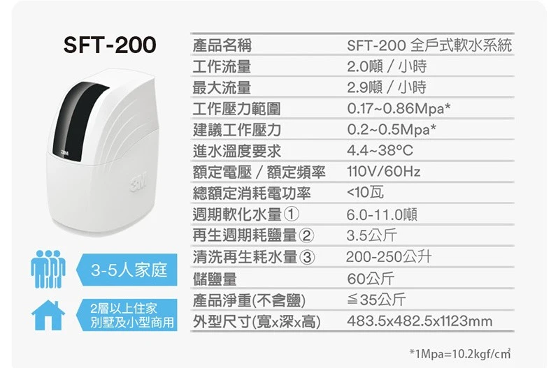 【3M】SFT-200 全戶式軟水系統