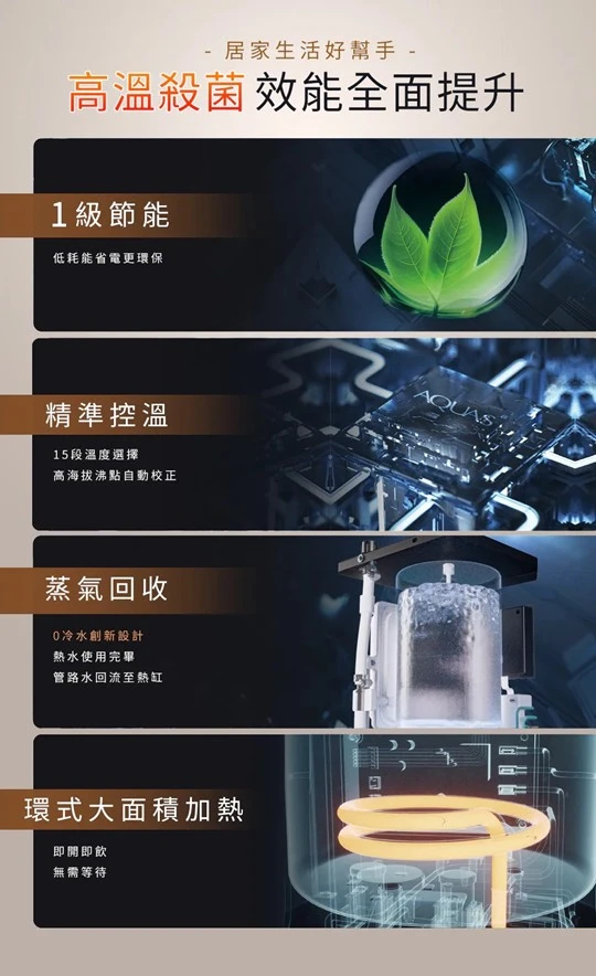 【AQUAS 淨工坊】廚下觸控雙溫飲水機