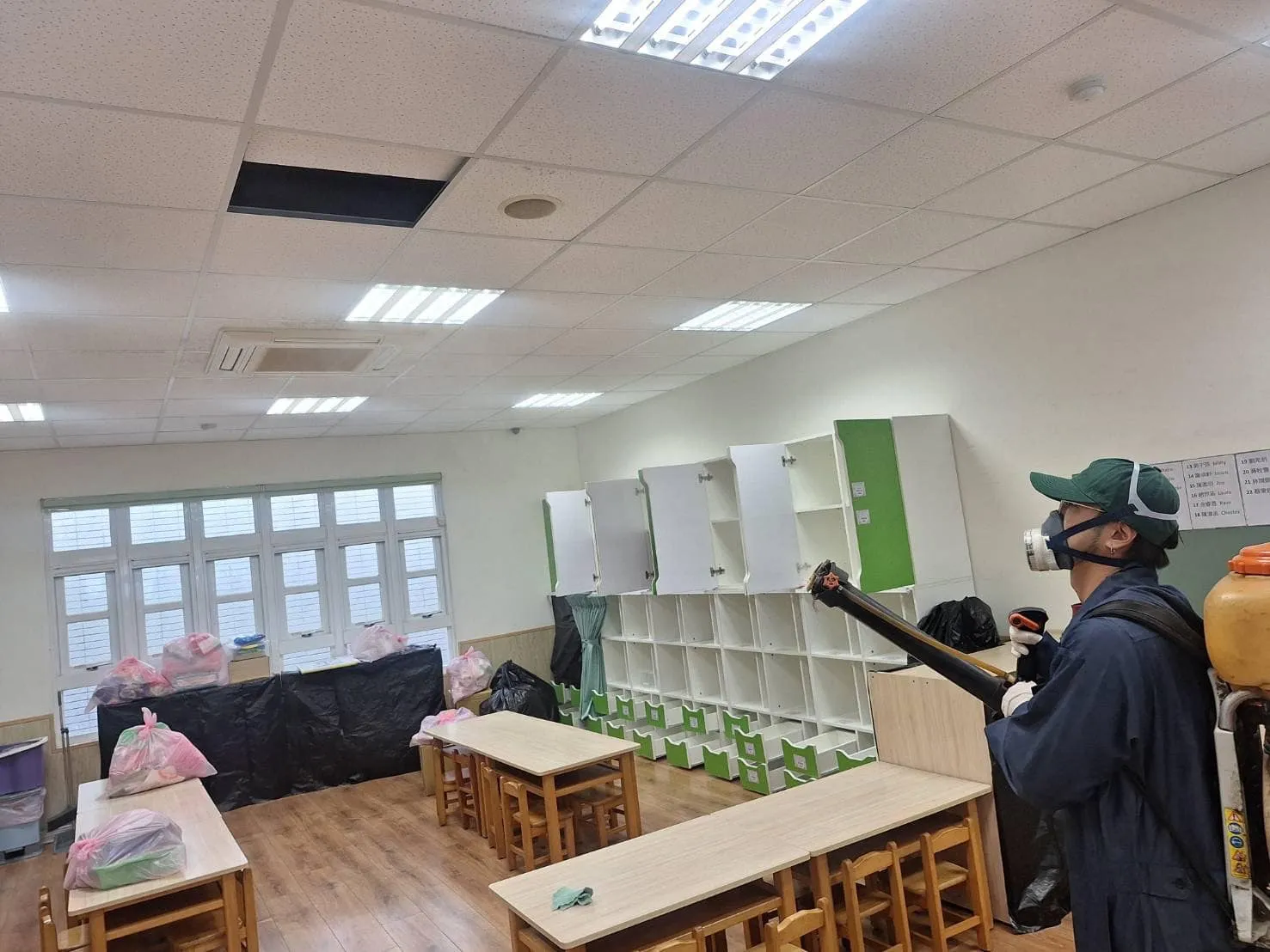 桃園市私立幸福日光幼兒園環境消毒