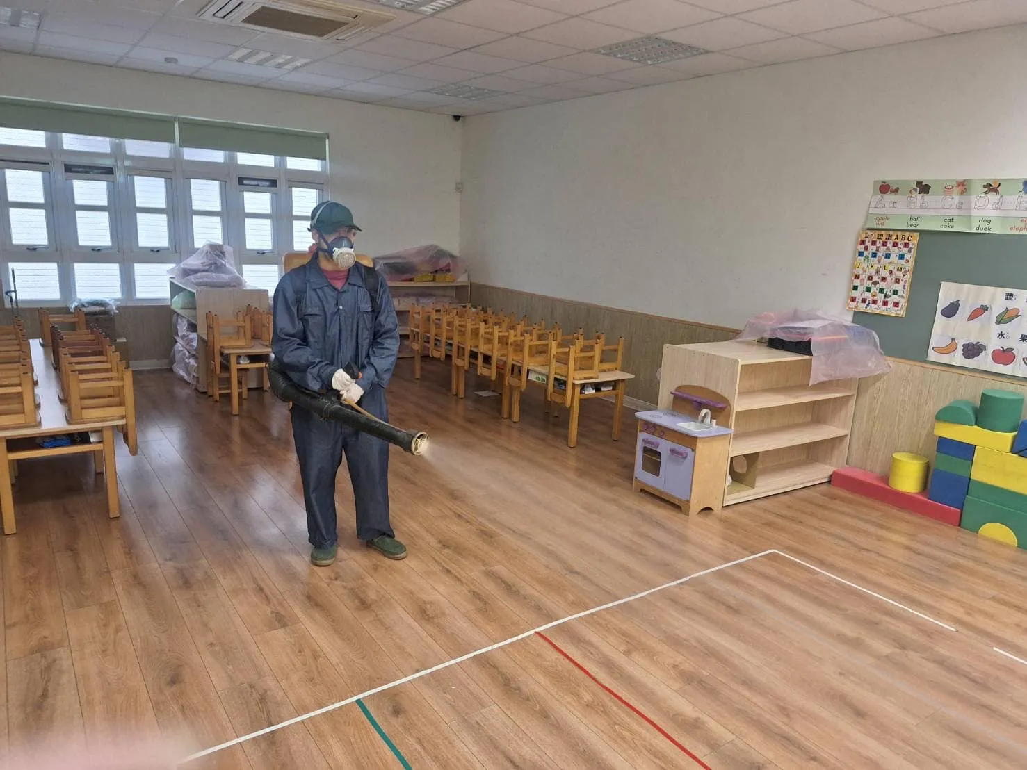 桃園市私立幸福日光幼兒園環境消毒