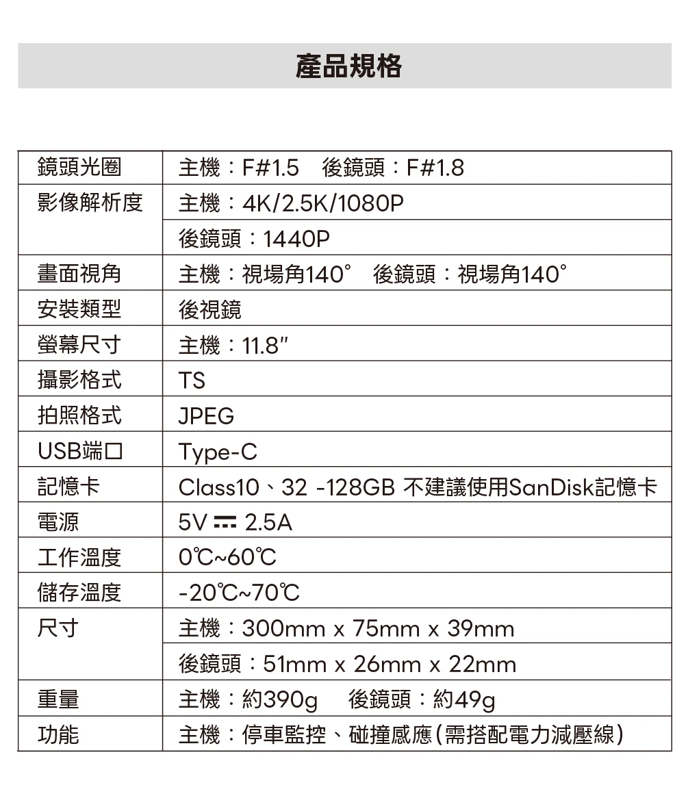 PAPAGO! K252W電子後視鏡