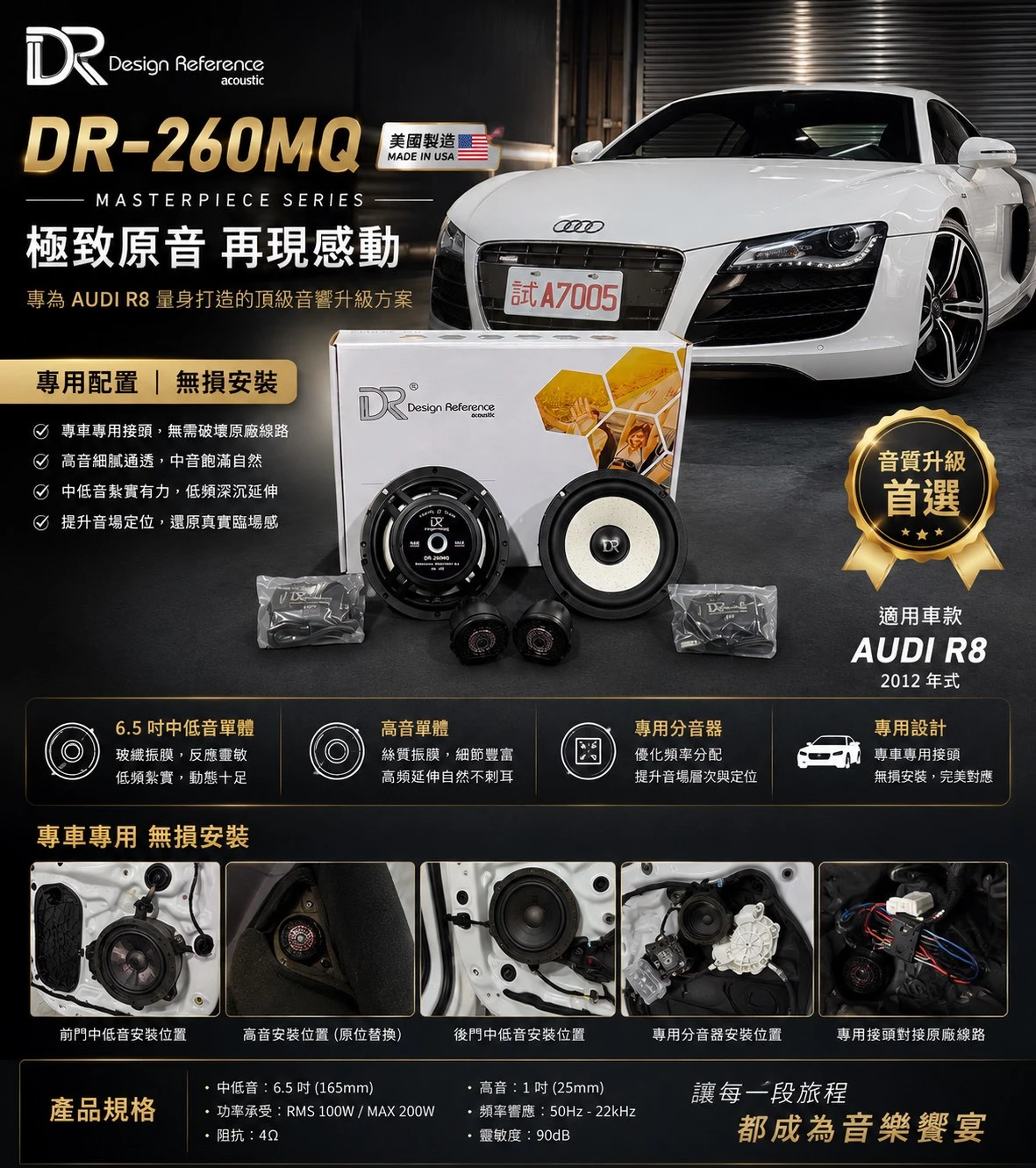 2012 AUDI R8 音響喇叭升級