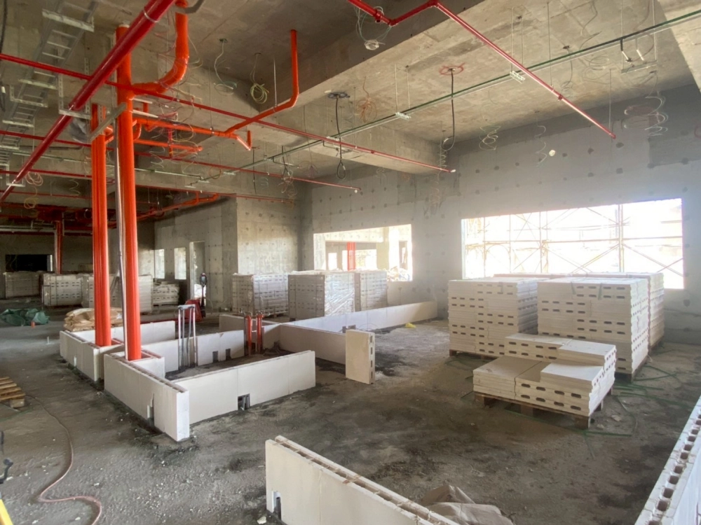 台南東區安養院-石膏磚隔間工程