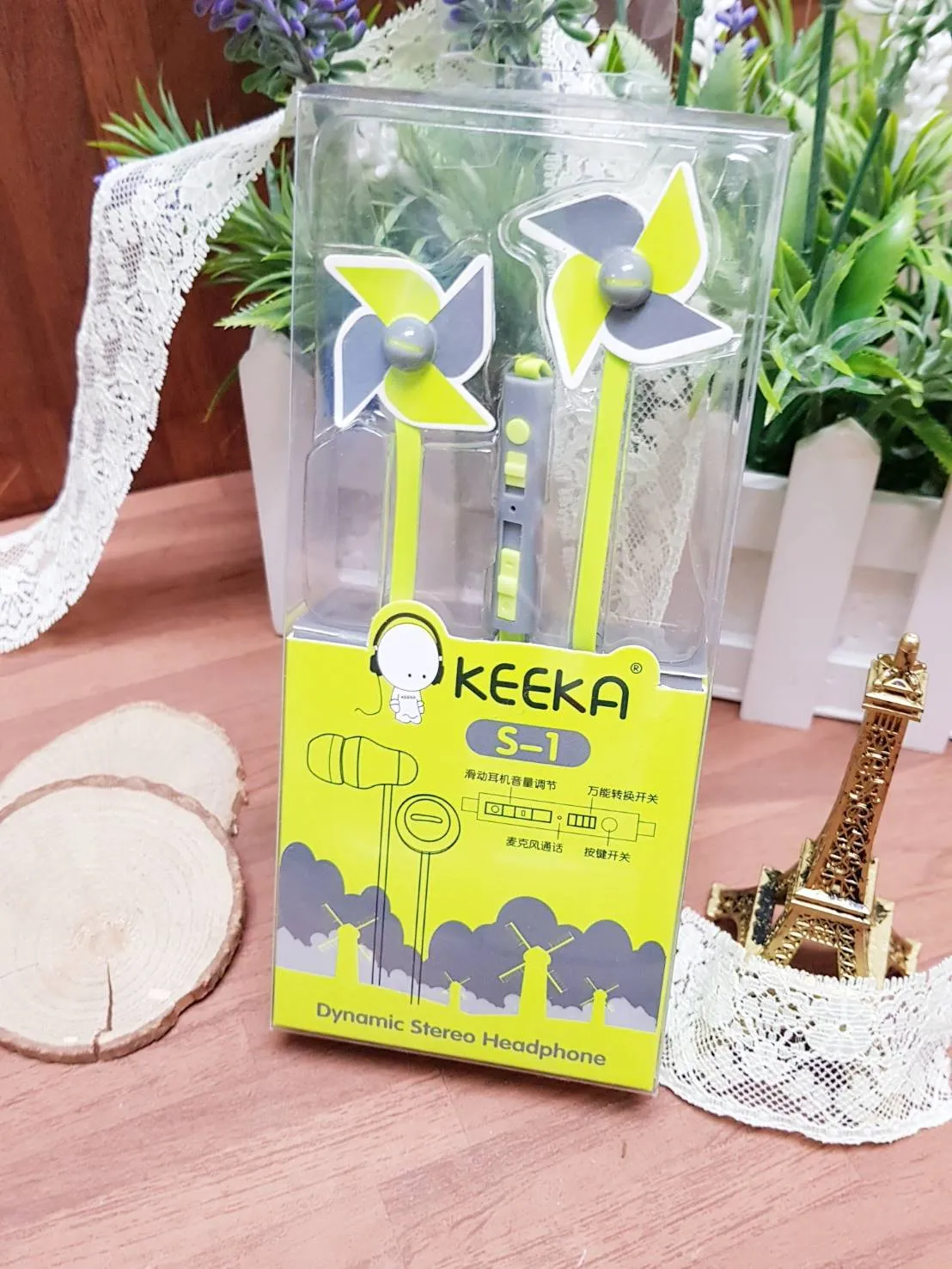 風車造型耳機(白.粉.綠.橙.藍.黑)