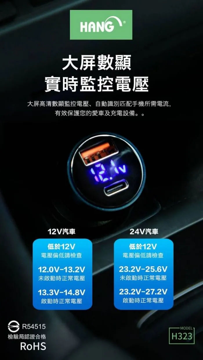 PD45W+QC25W 鋁合金顯示70W車充