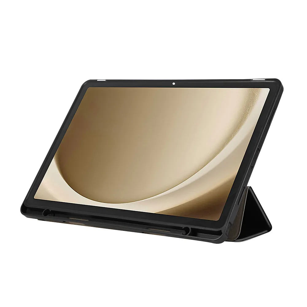 玫瑰金 三星Tab S9FE 10.9吋 三折(筆槽)共用皮套