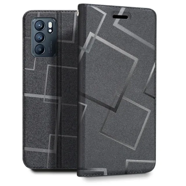 OPPO REALME X50/X3 水立方隱扣側掀皮套