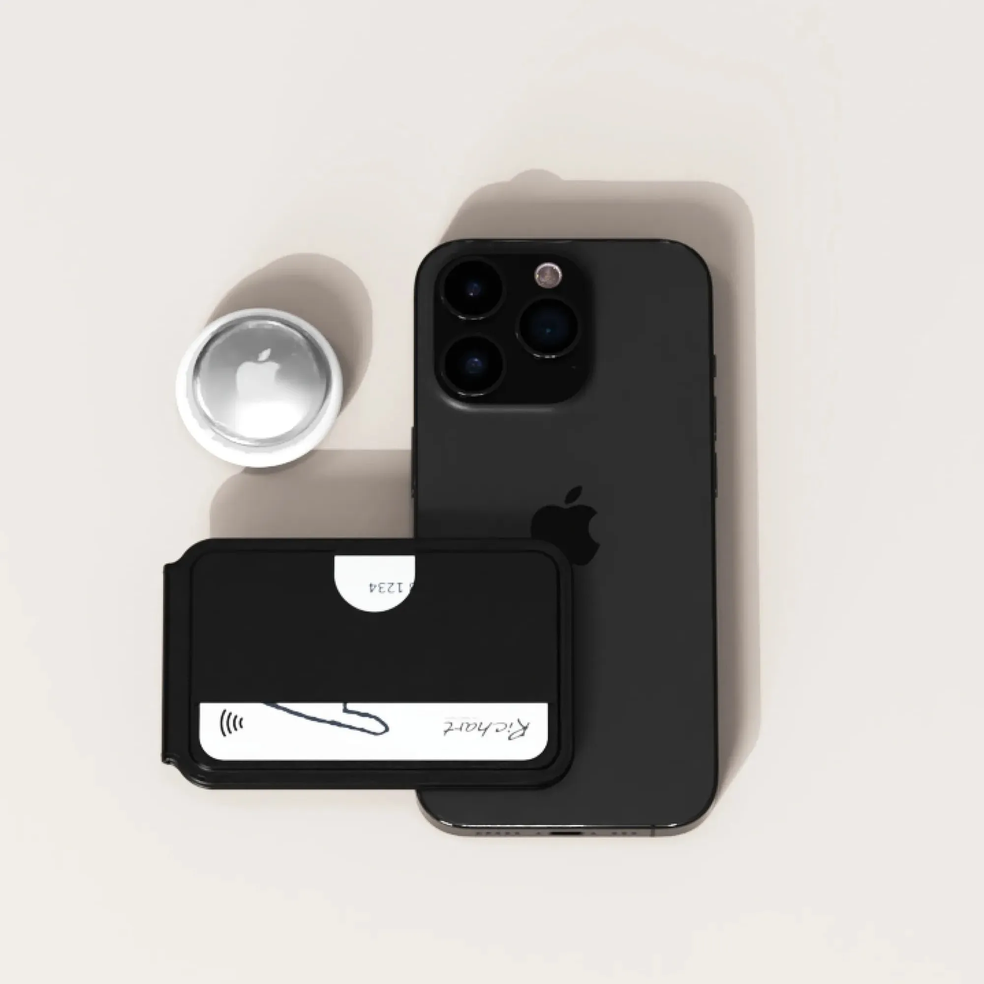 沉穩黑-OneMore 磁吸支架卡包