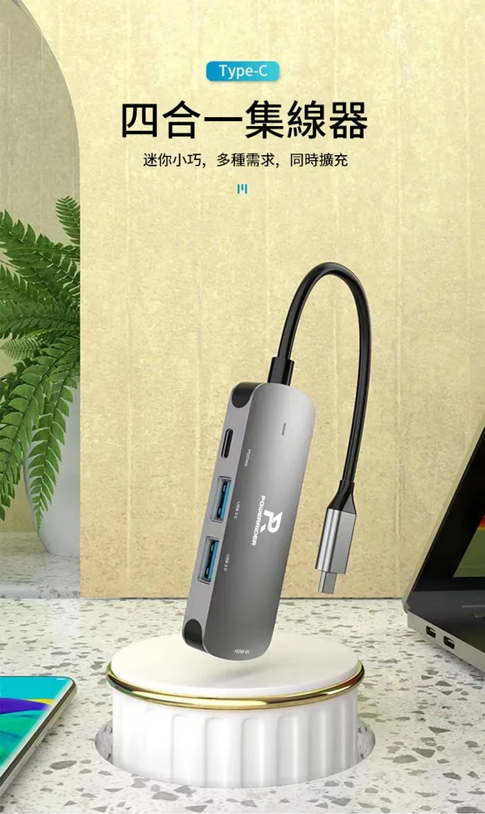 PowerRider HB-P18 四合一 充電傳輸集線器