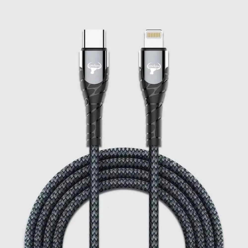灰 牛角-LC-2米 IPHONE PD編織快充線(暟)