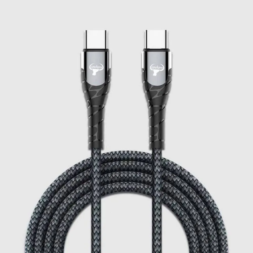 灰 牛角-LC-2米 TYPE C TO TYPE C編織快充線(暟)