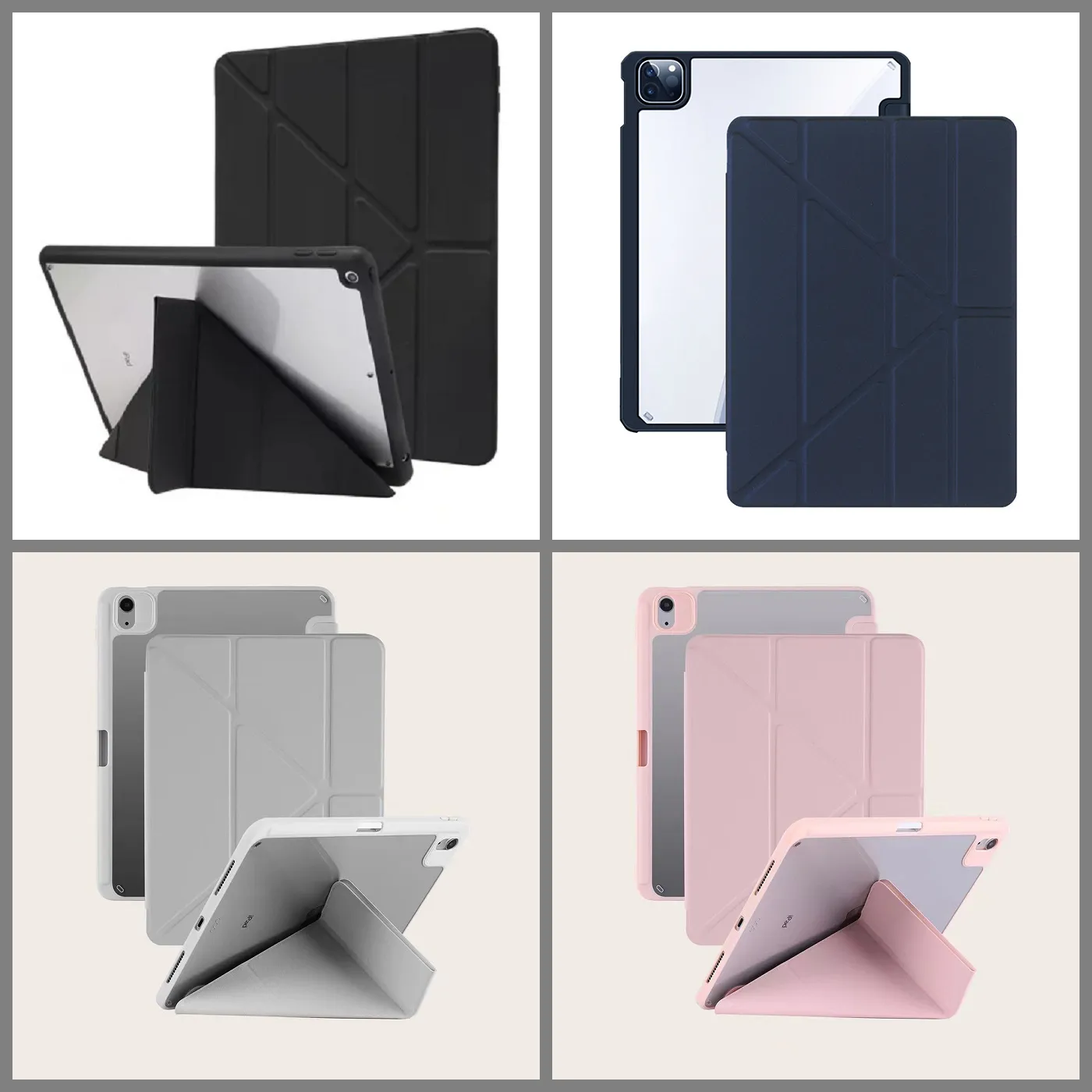 黑-IPad 2024 Pro11 Y折皮套(PC背板)