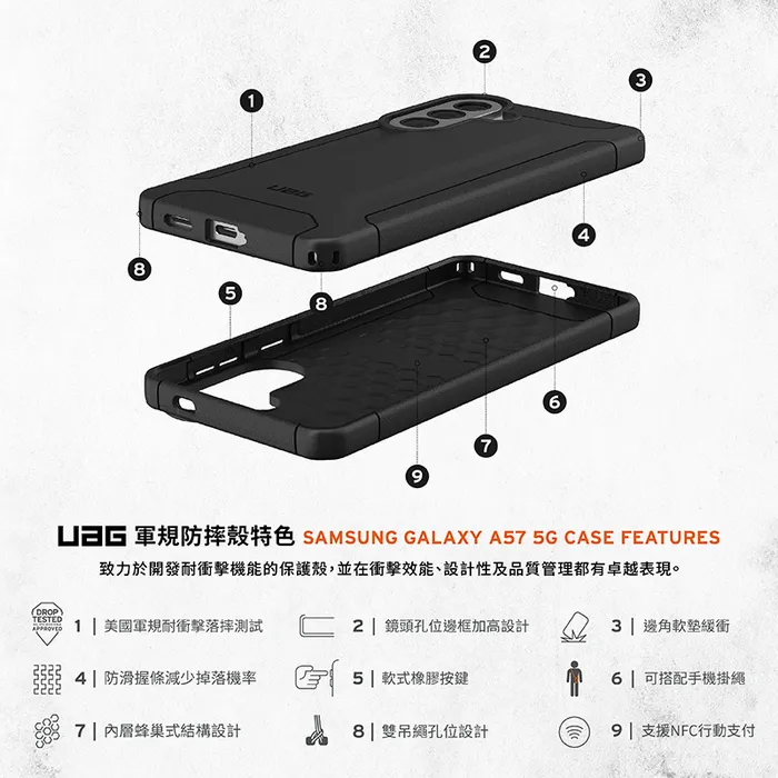 UAG Galaxy A57 耐衝擊極簡保護殼