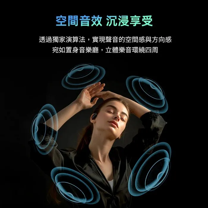 黑 QCY Crossky GTR2 開放式真無線運動藍牙耳機