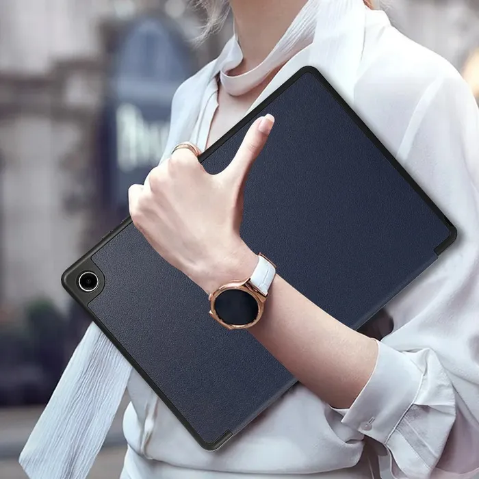 黑 三星Tab A9+ 11吋 三折(筆槽)共用皮套