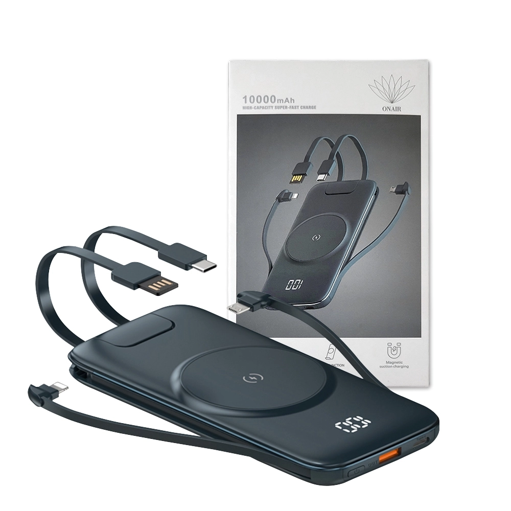 (磁吸款)快充自帶線無線行動電源 P2 10000mah