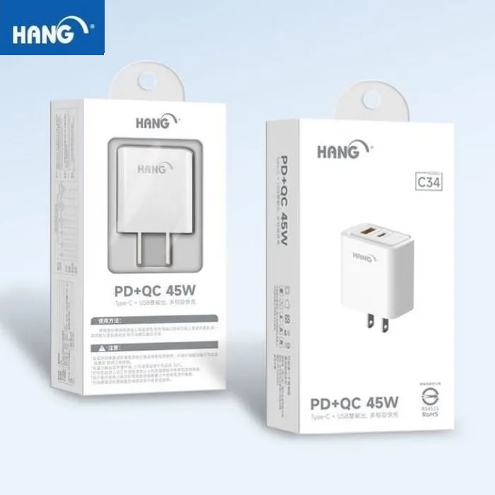 (PD+QC) C34 快速充電器45W(HANG)