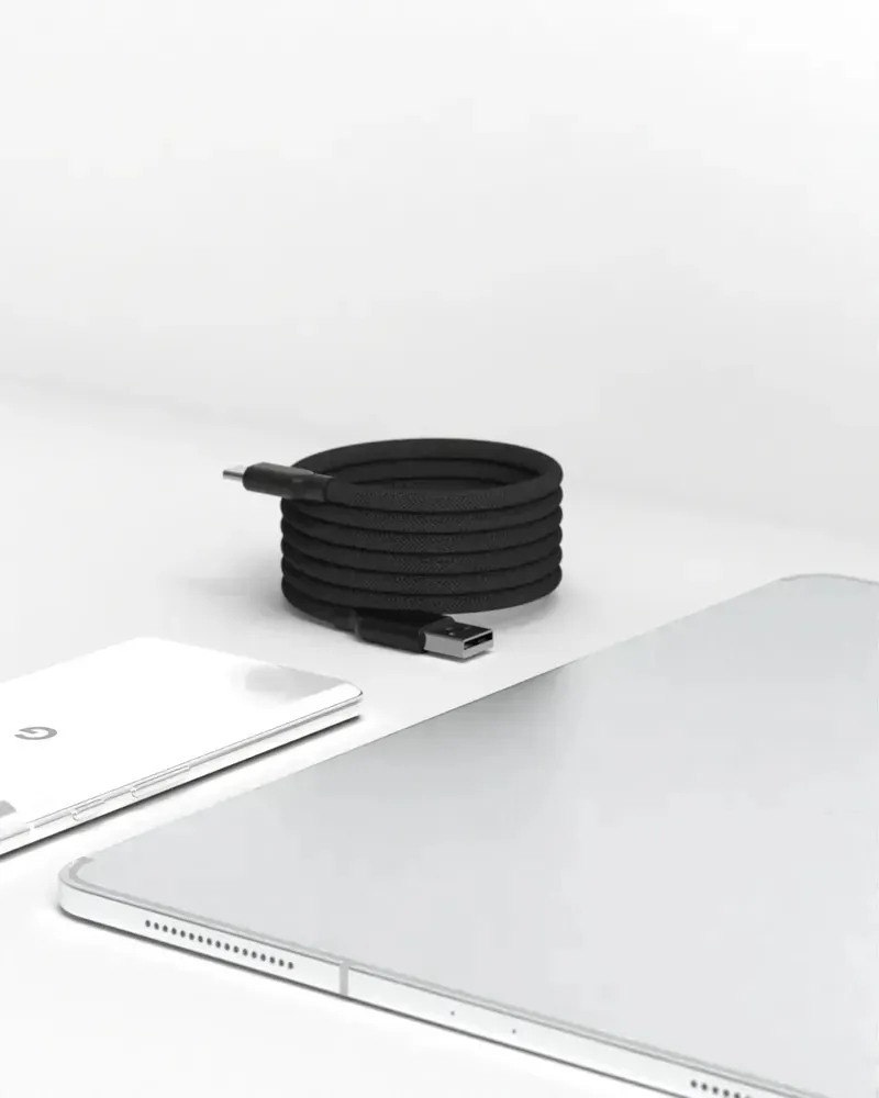 質感黑- Allite USB-A to USB-C 磁吸收納快充線