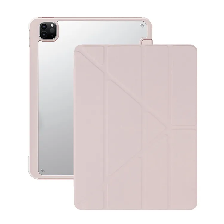 粉-IPAD 10 10.9 (2022) Y折皮套(PC背板)-暟