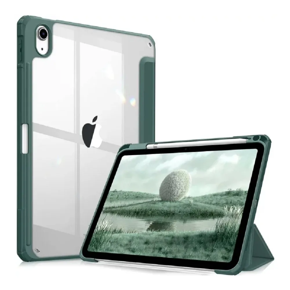 綠-IPAD 10 10.9 (2022) Y折皮套(PC背板)-暟