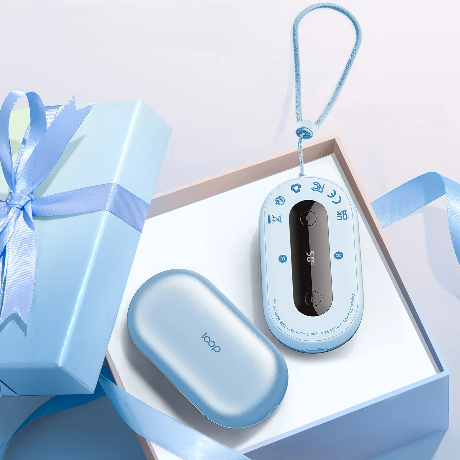 藍 充電式電暖蛋LOP-01