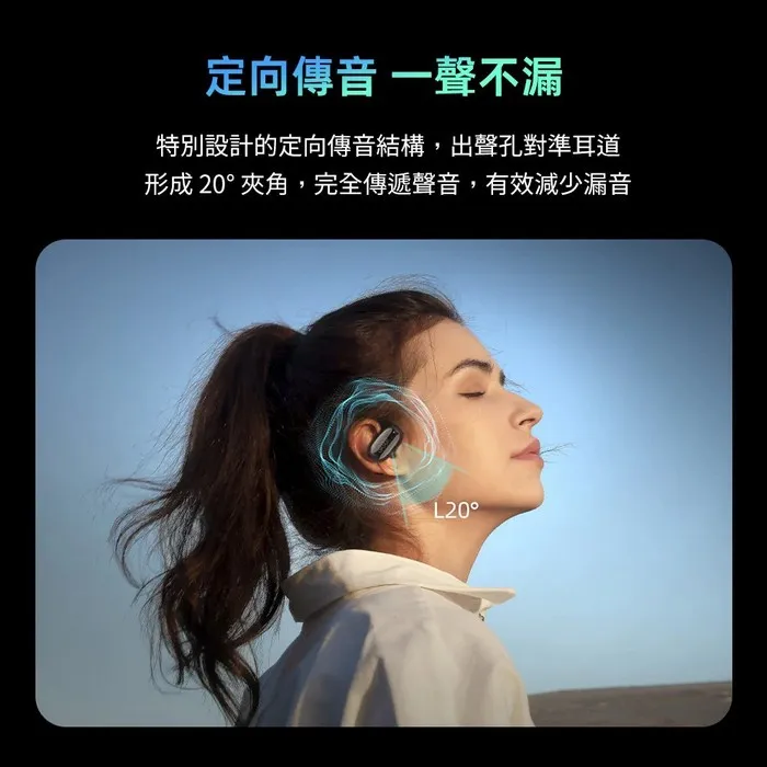 白 QCY Crossky GTR2 開放式真無線運動藍牙耳機