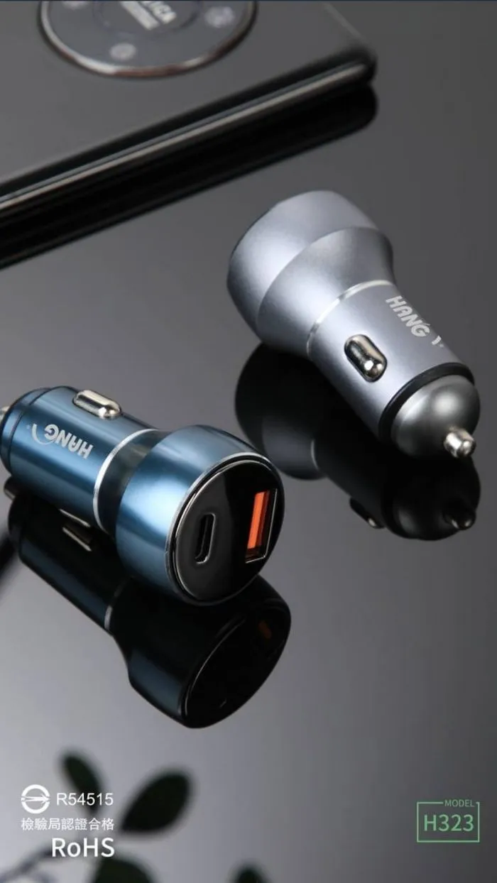 PD45W+QC25W 鋁合金顯示70W車充