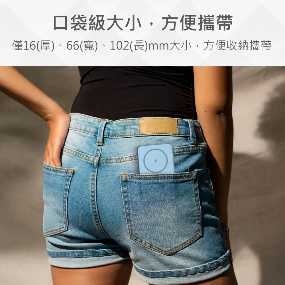 MINIQ 數顯鋁合金/10000mAh/15W磁吸式無線閃充行動電源