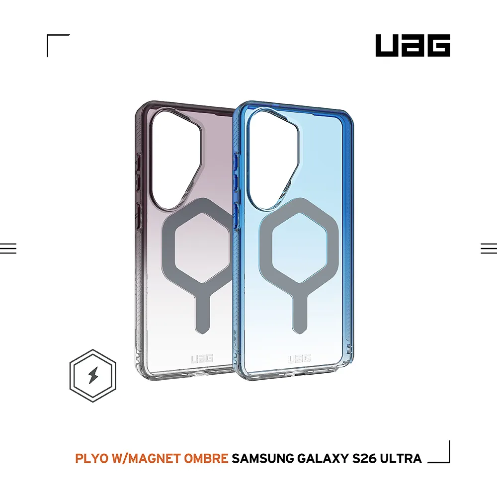 漸層藍(灰圈)/漸層黑(灰圈)-UAG-磁吸耐衝擊全透保護殼-Sam S26Ultra