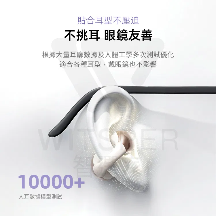 白-QCY C30 耳夾式藍芽耳機