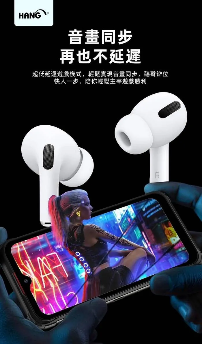 白 HANG W01顯示型無線充電藍牙耳機