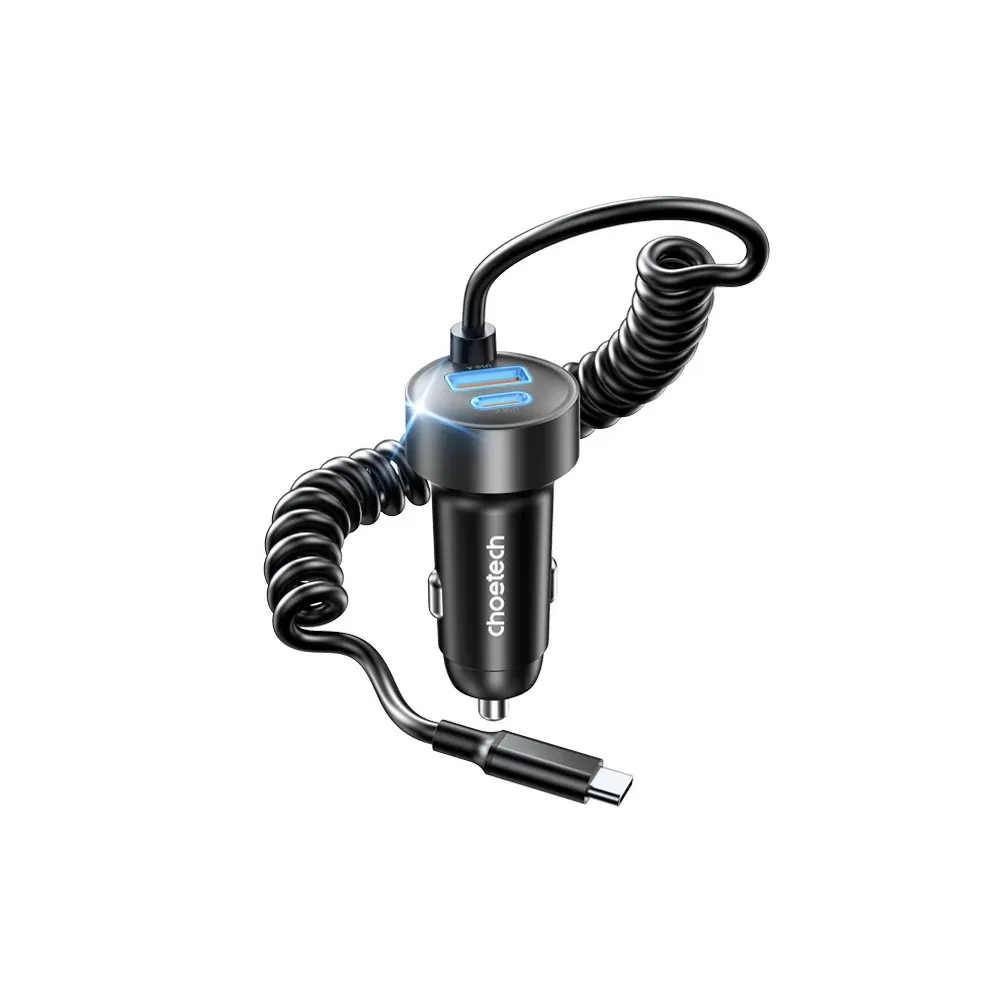 Choetech 65W (1A1C+1線) 車用充電器 黑-TC0030