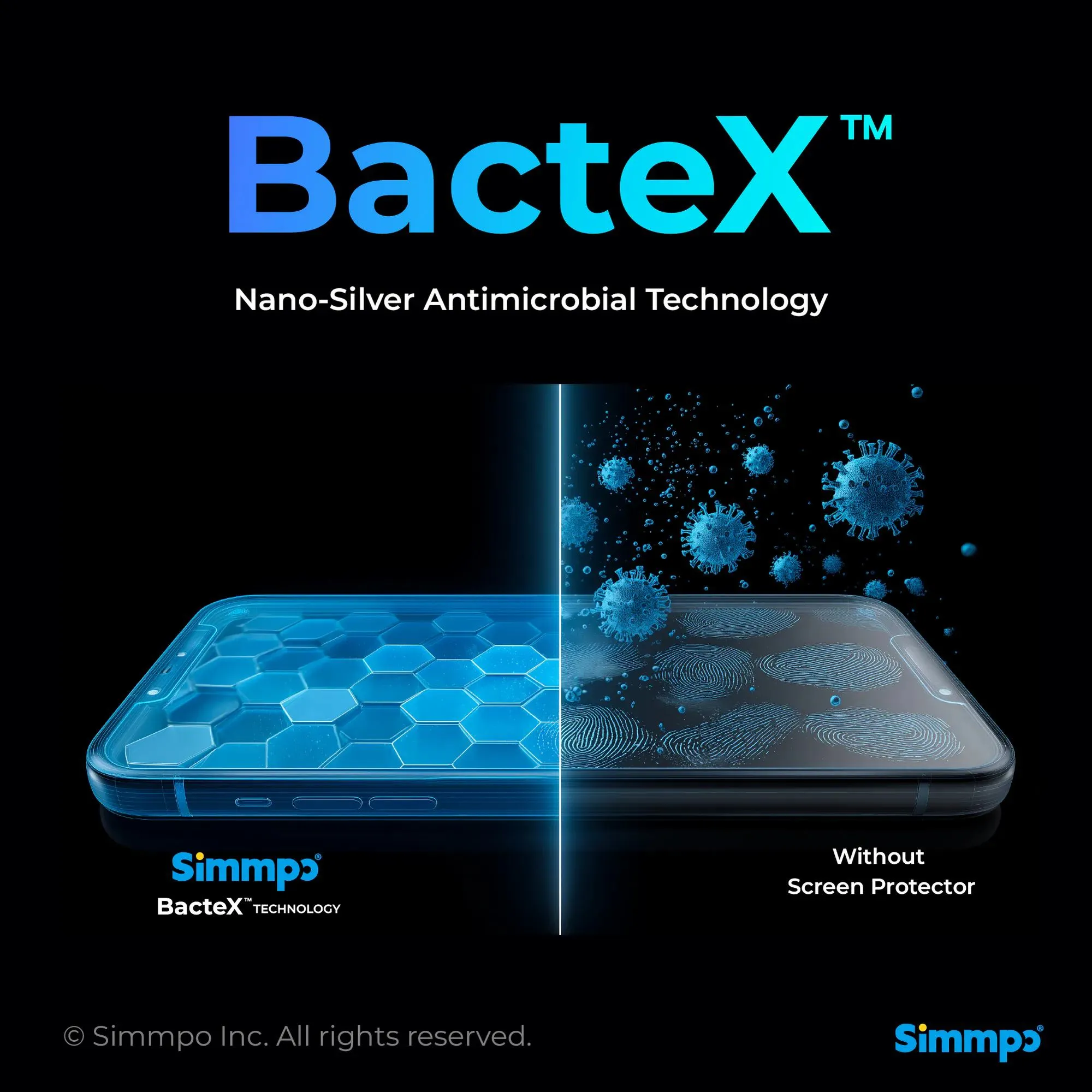 SimmpoR P90-防窺抗藍光護眼保護貼 iPhone 15 Pro Max