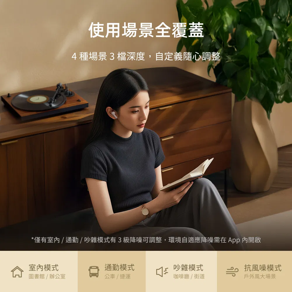 深灰 QCY HT15 主動降噪真無線藍牙耳機