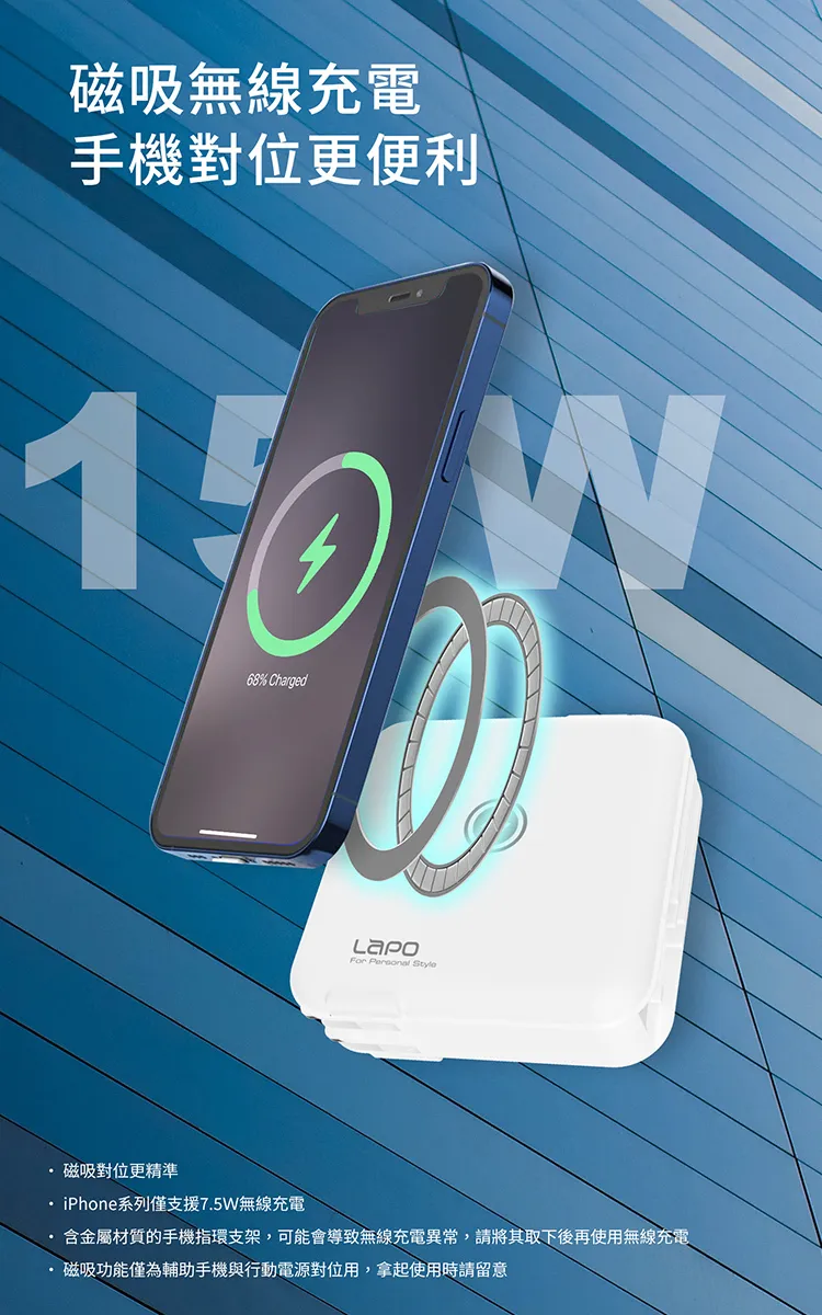 LAPO二代多功能無線行動電源 WT-03CM-資