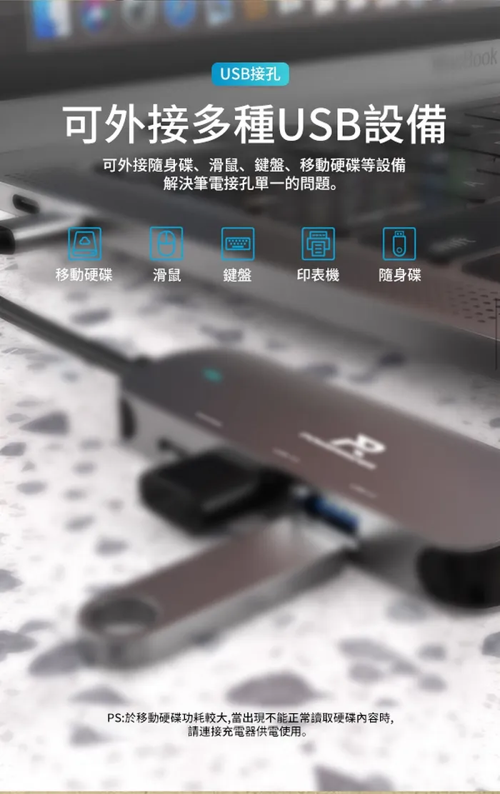 PowerRider HB-P18 四合一 充電傳輸集線器