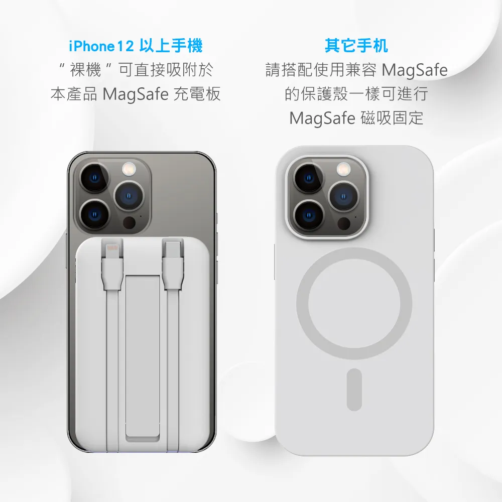 MiniQ MD-BP075 Qi 15W自帶雙線數顯磁吸無線閃充行動電源