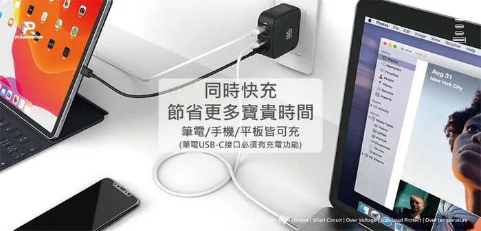 【Power Rider】PD-1002CA 100W GaN氮化鎵4孔折疊