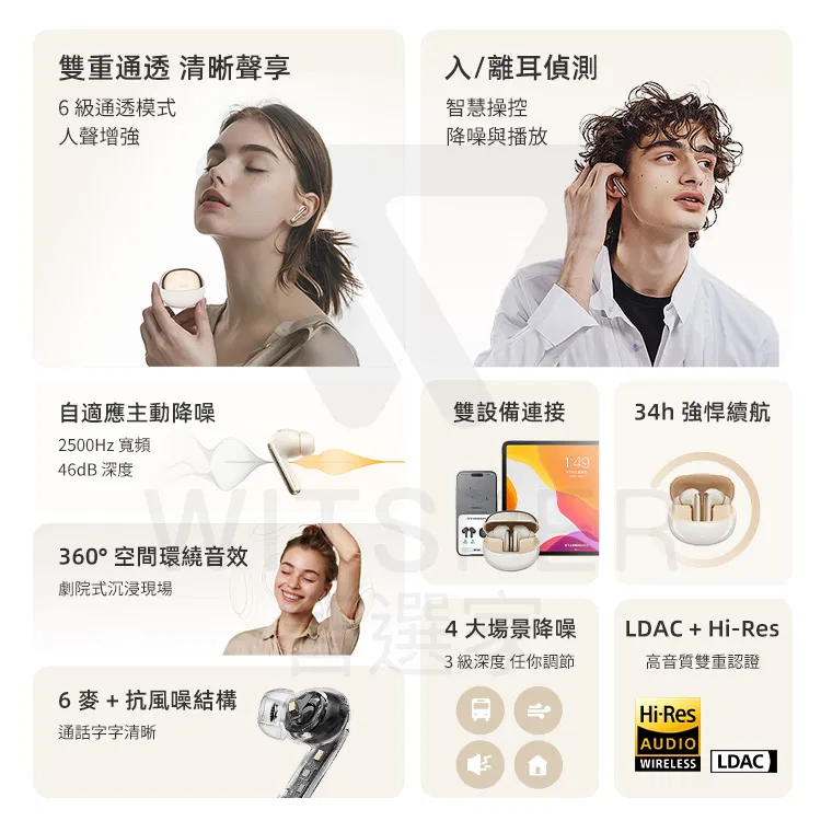 黑 QCY MeloBuds Pro (HT08) 主動降噪真無線藍牙耳機